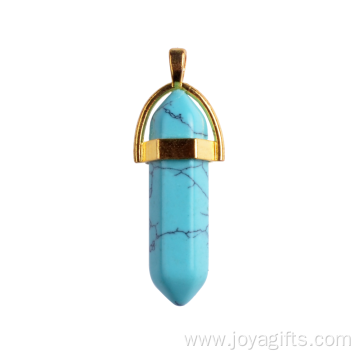 Turquoise Pendant Necklace Jewelry for Women Healing Stone Pendulum